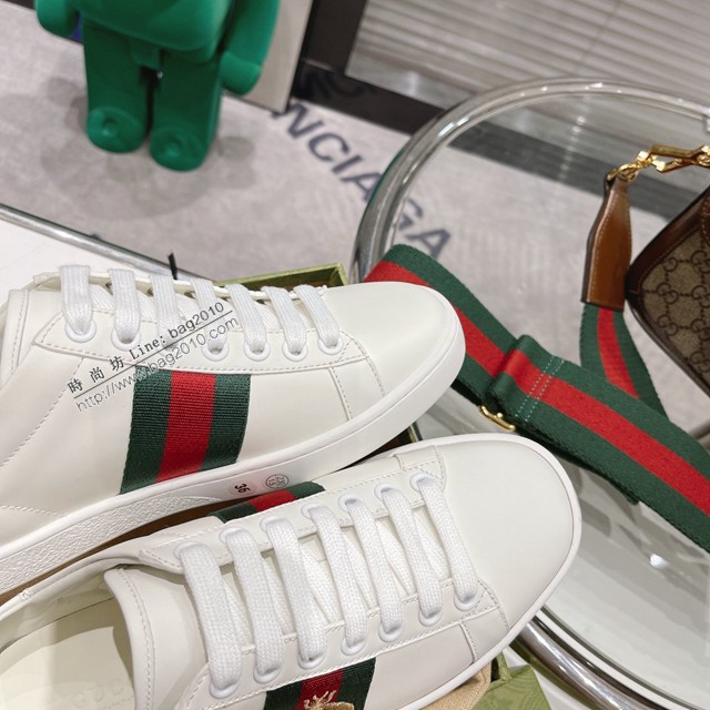gucci頂級原版低幫鞋 古馳萬年經典情侶款小白鞋 男女款休閒板鞋 dx2768